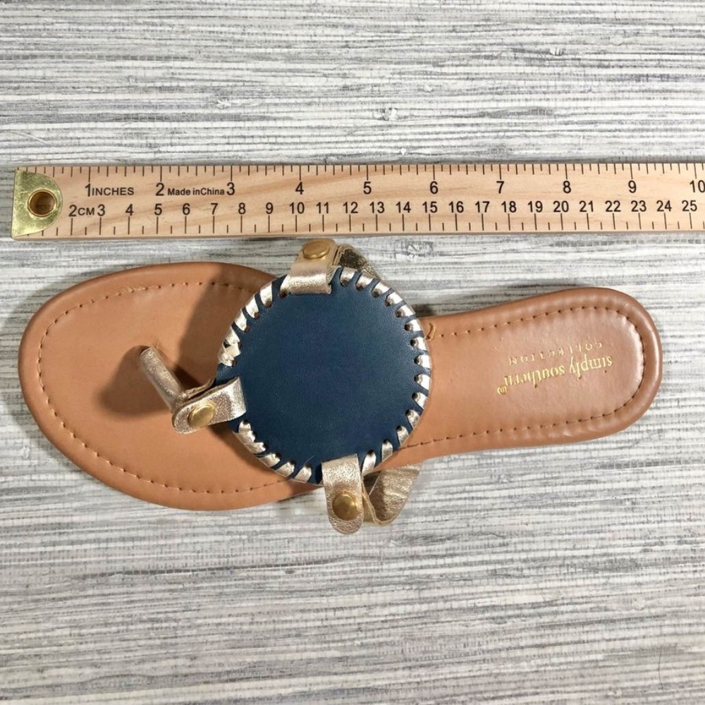 Simply Southern reversible floral flip flop Thong Sandals size 6 - Picture 5 of 10